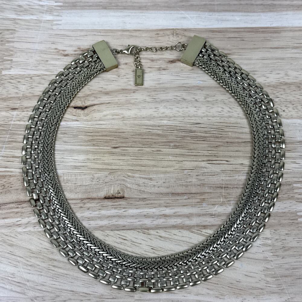 Silpada K&R “Good as Gold” Brass Collar Necklace Wide Statement 19” - Picture 5 of 8